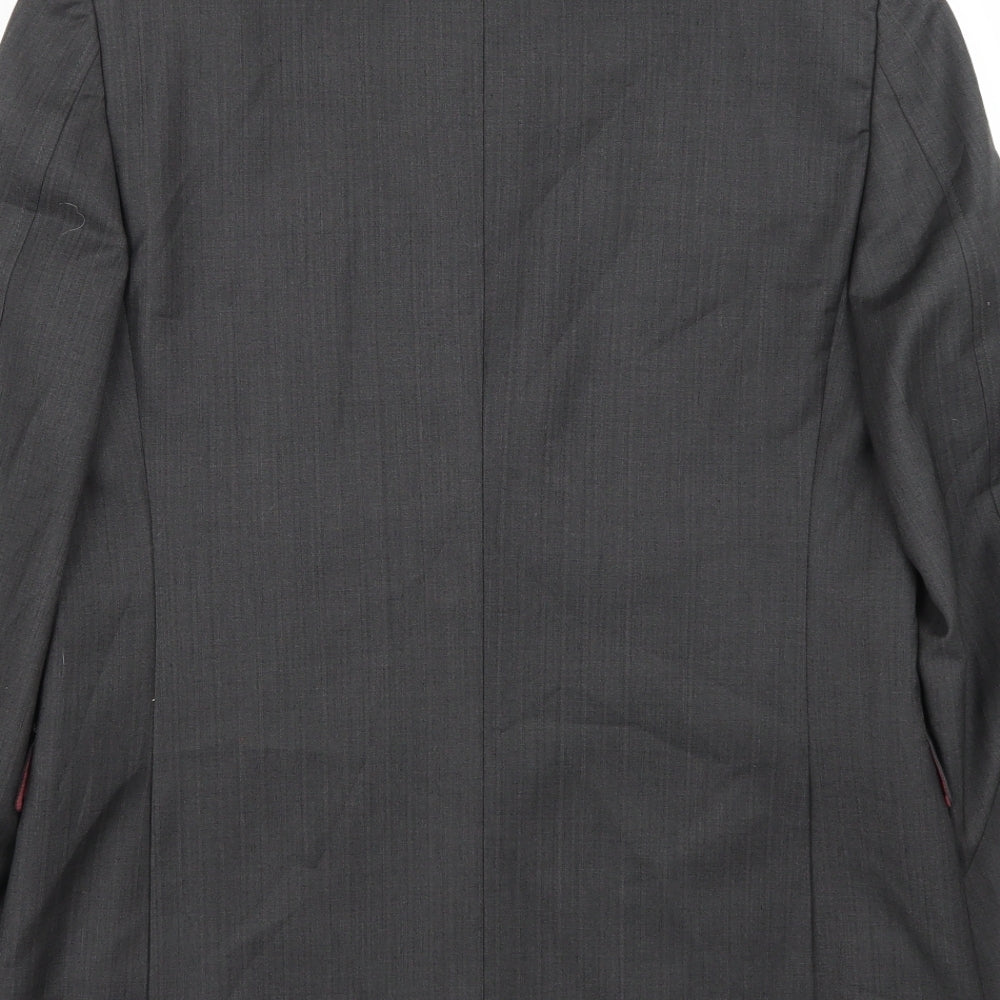 Trueman Mens Grey Jacket Suit Jacket Size 36