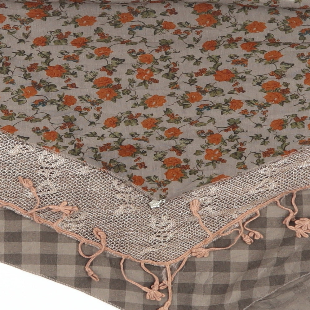 Preworn Womens Brown Floral Wrap Jumper One Size