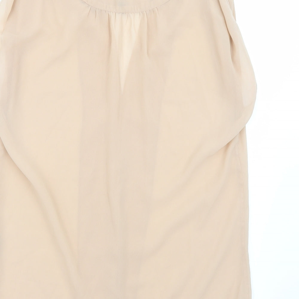 W118 Womens Beige Basic Blouse Size S