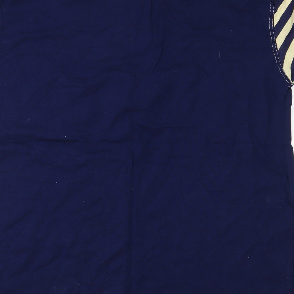 raxsta Womens Blue Striped Basic T-Shirt Size S