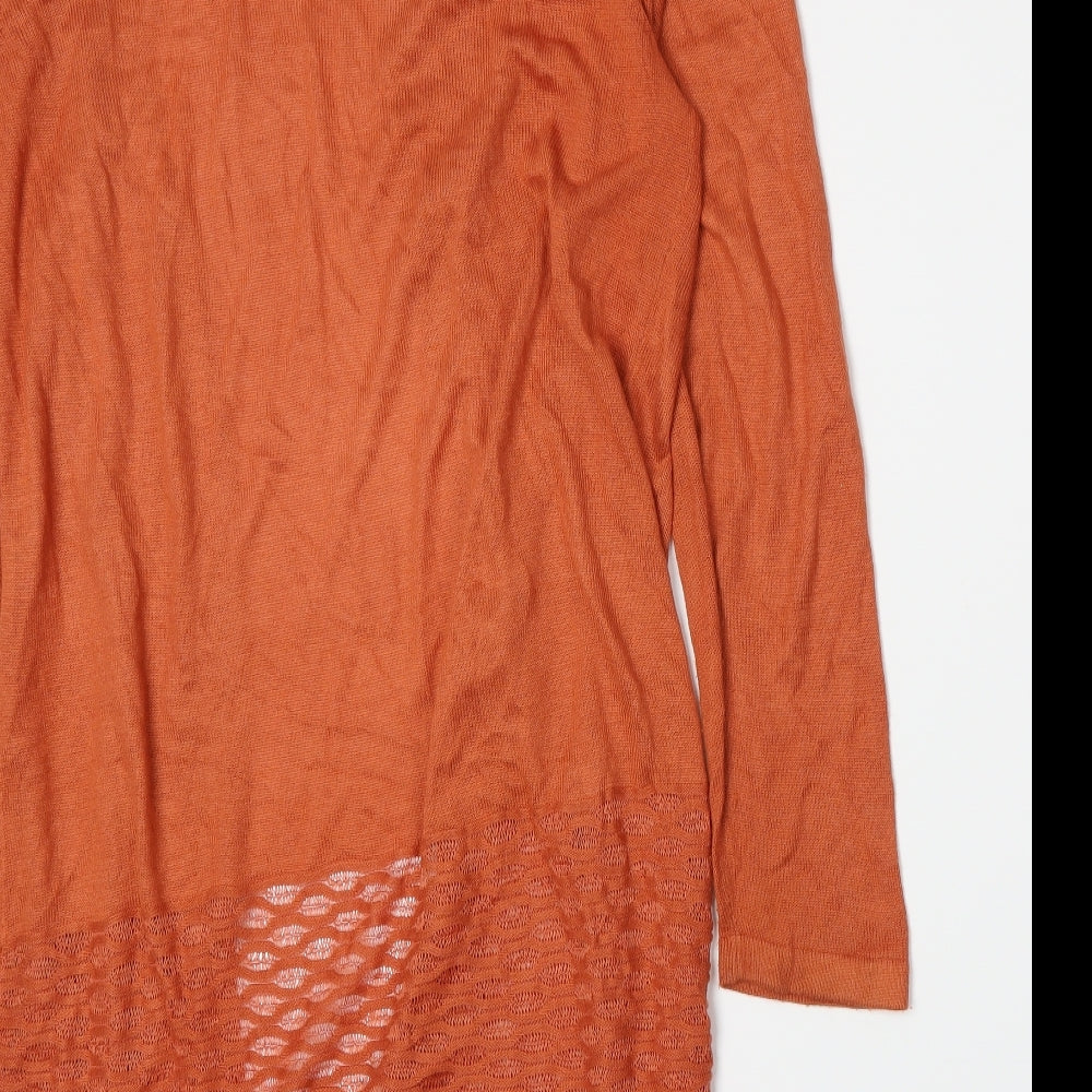 Bonmarché Womens Orange Knit Cardigan Jumper Size M