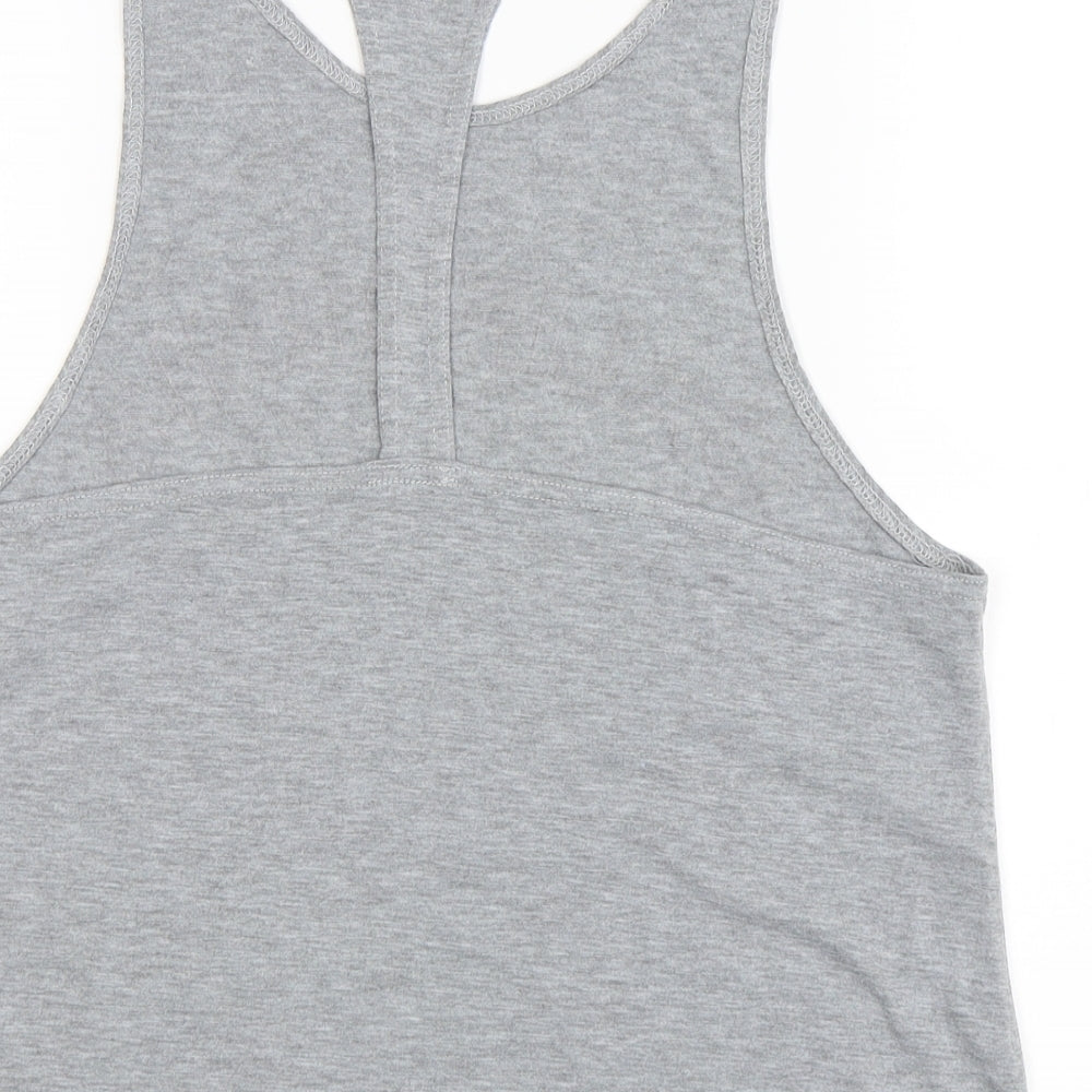Boohoo Womens Grey Basic Tank Size M - Racer Back