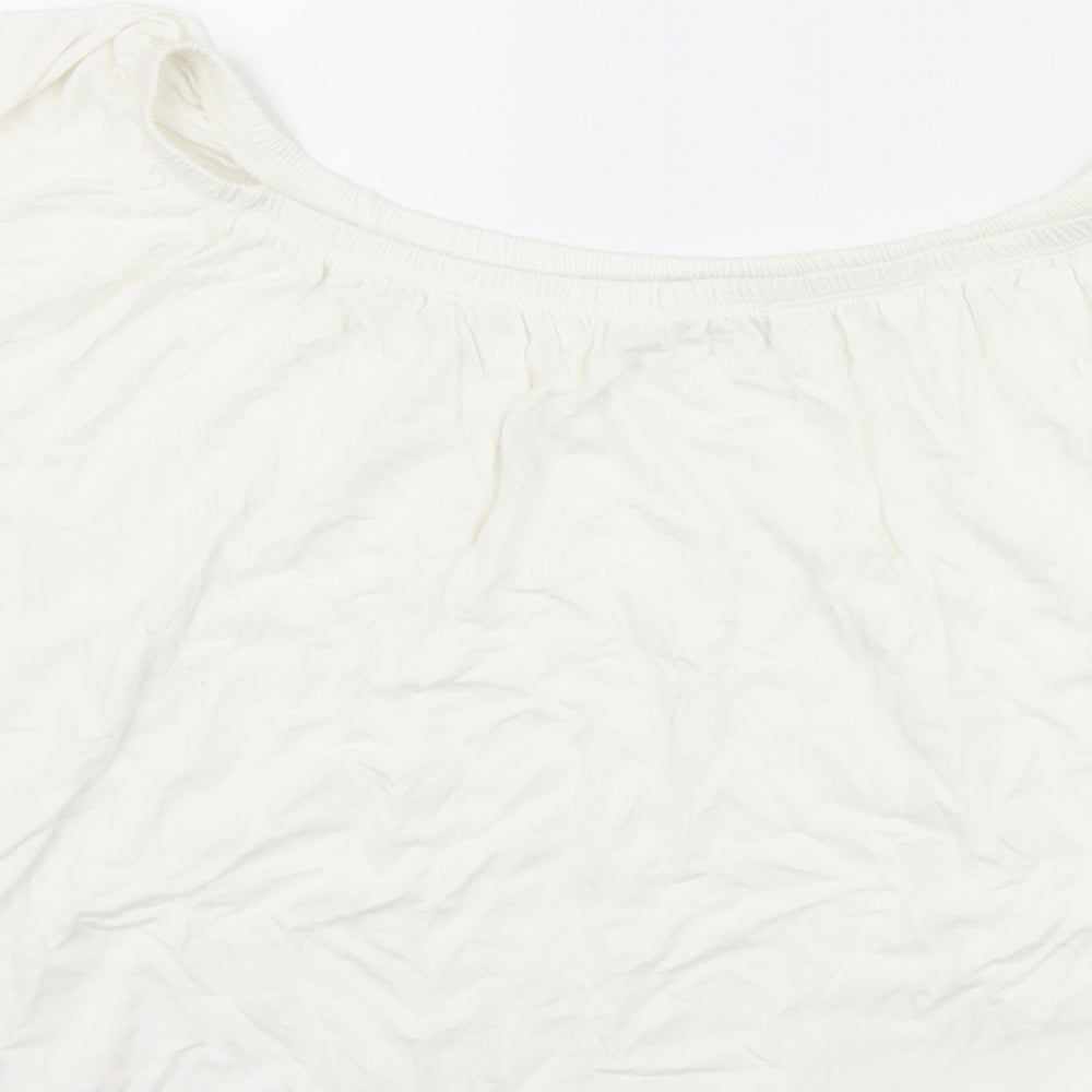 Mango Womens White Basic T-Shirt Size S