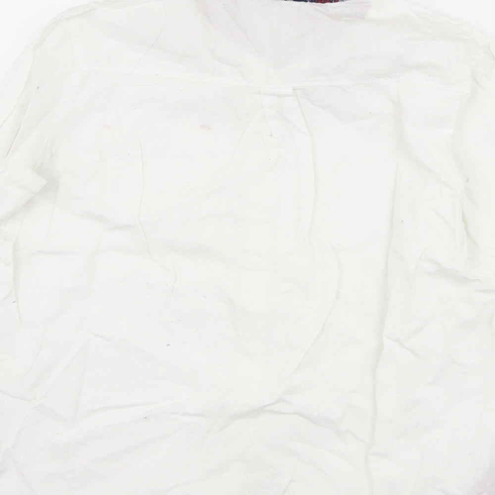 estacot Boys White Basic Button-Up Size L