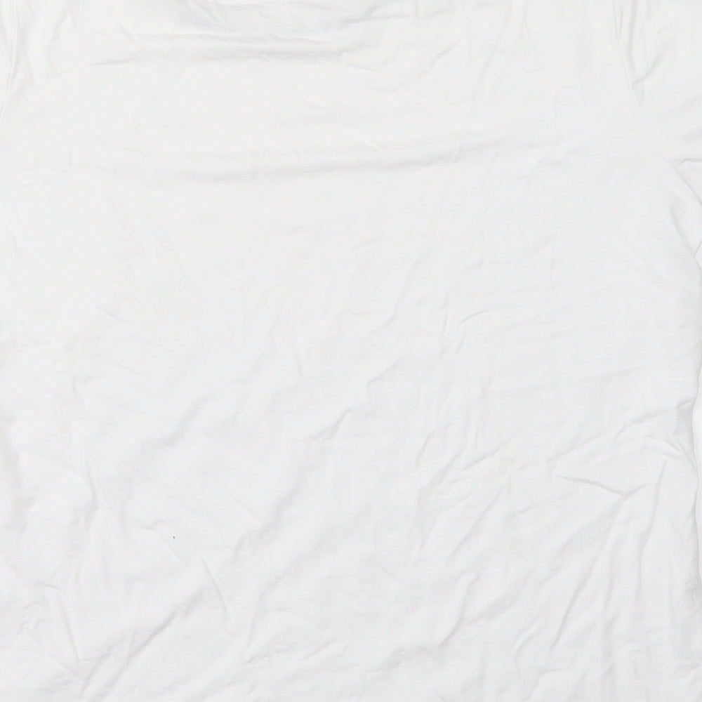 mona Womens White Basic T-Shirt Size 14