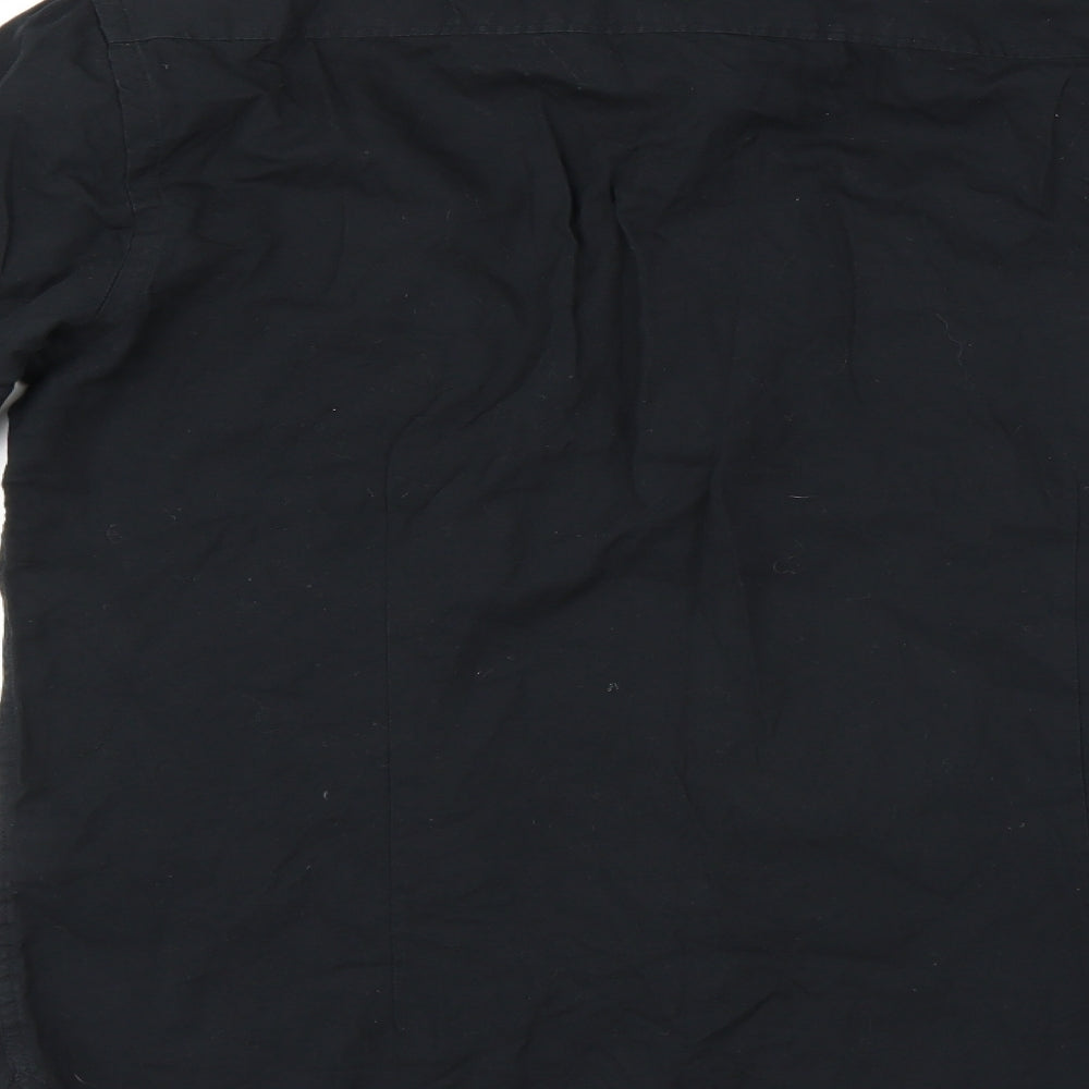 dreamweaver Mens Black Button-Up Size 14