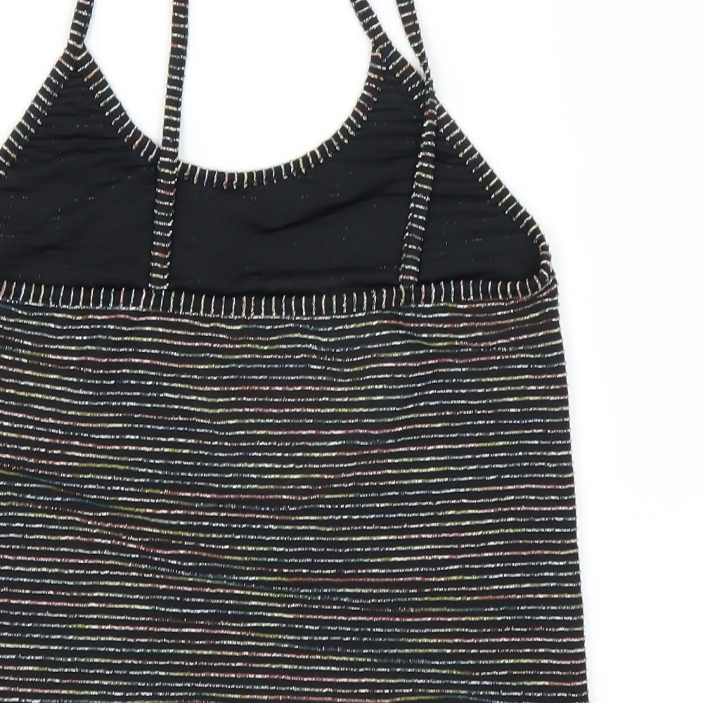 Light before Dark Womens Black Striped Cropped Tank Size L