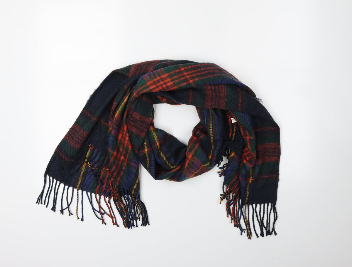 Front view of Preworn women’s blue check scarf