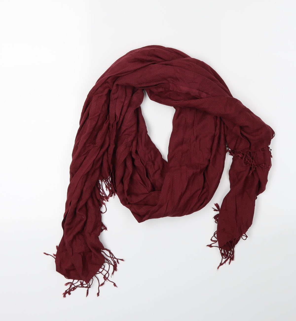Front view of Preworn women’s red scarf