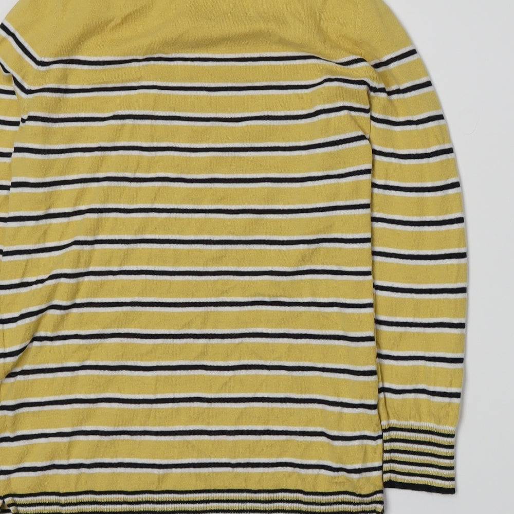 NEXT Womens Yellow Striped Knit Pullover Jumper Size 8