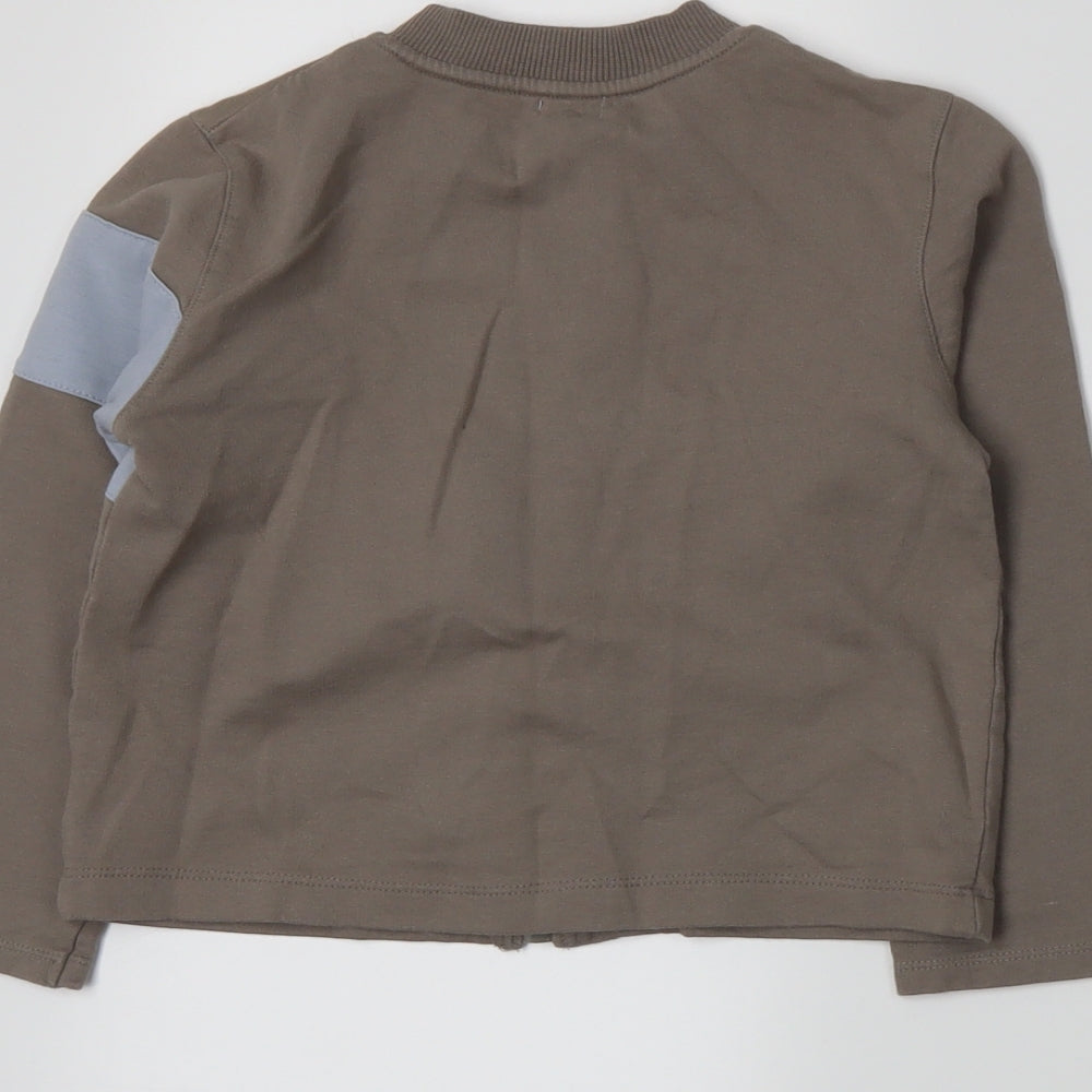 Petit Boy Boys Brown Full Zip Sweatshirt Size 3 Years
