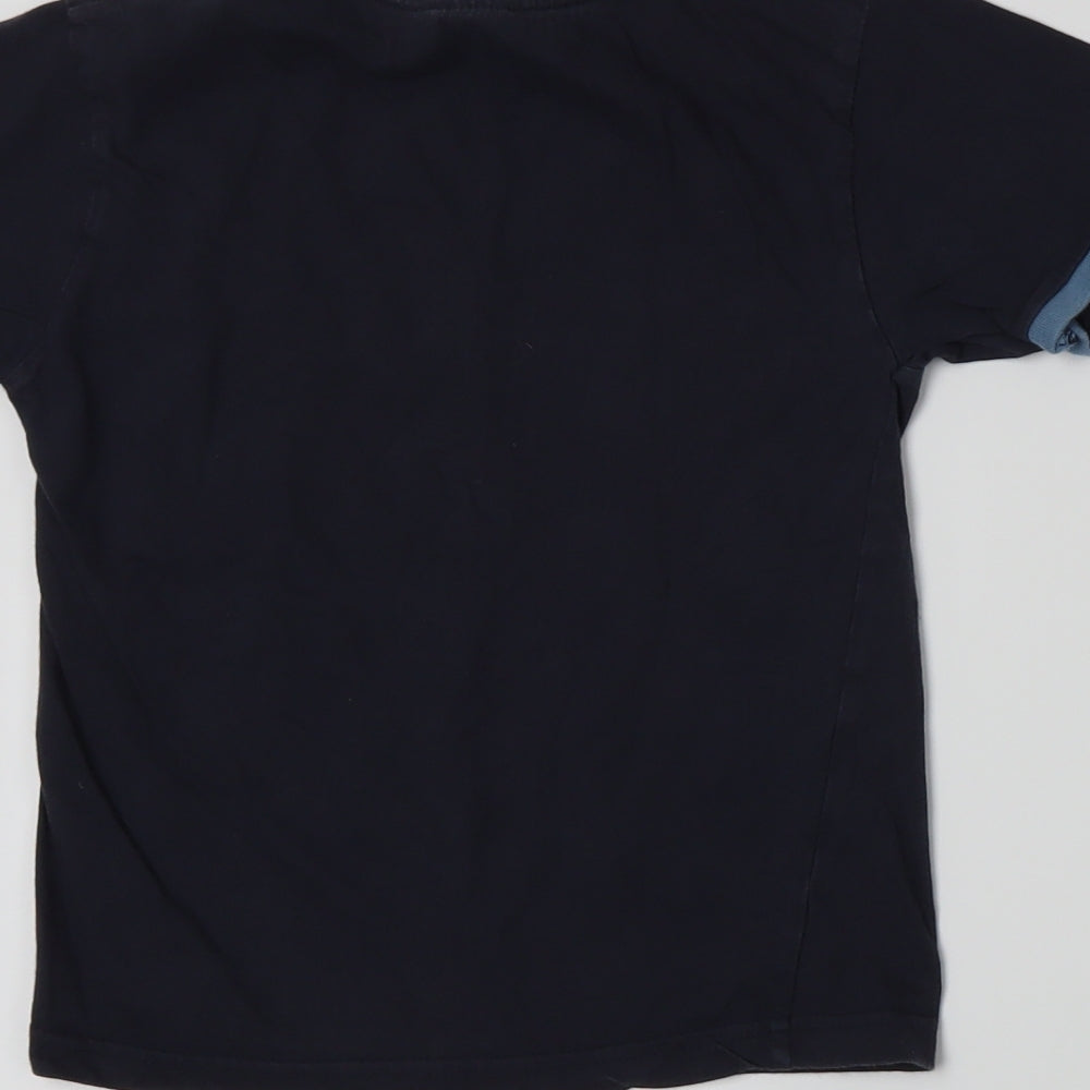 BHS Boys Blue Striped Jersey Basic T-Shirt Size 5 Years