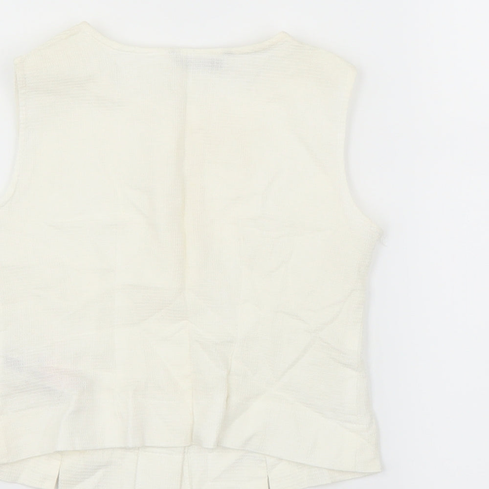 Marks & Spencer Girls Ivory Basic Blouse Size 6 Years