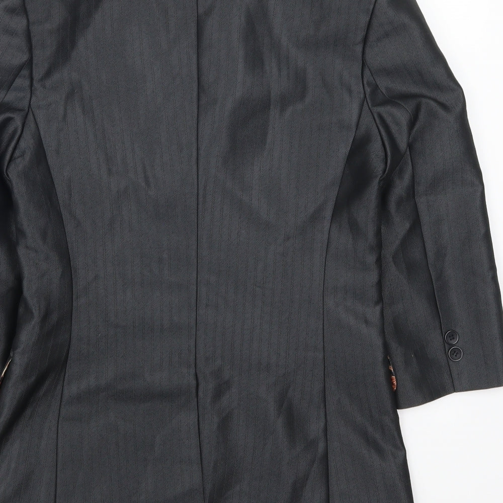 Jaya Womens Grey Striped Jacket Suit Jacket Size S