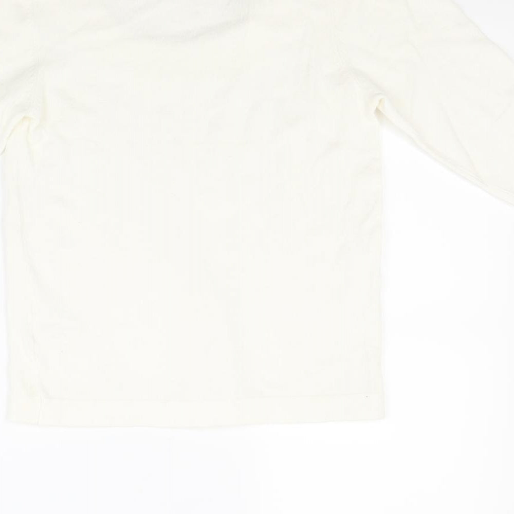 Mk Womens Ivory Pullover Jumper Size M