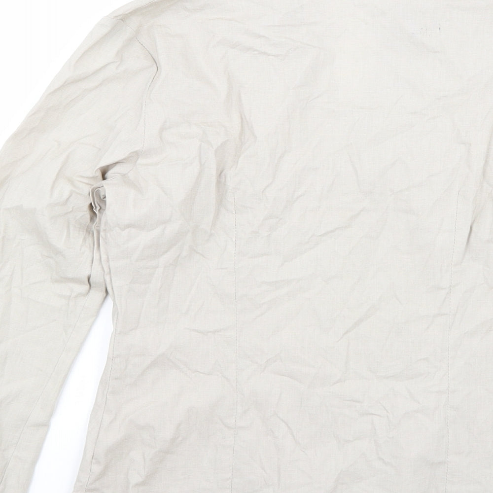 Preworn Womens Grey Basic Button-Up Size L