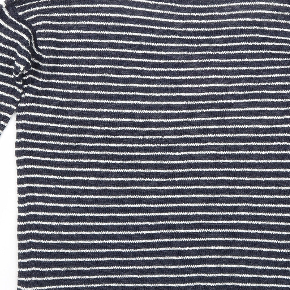 BSK Womens Blue Striped Pullover Jumper Size M