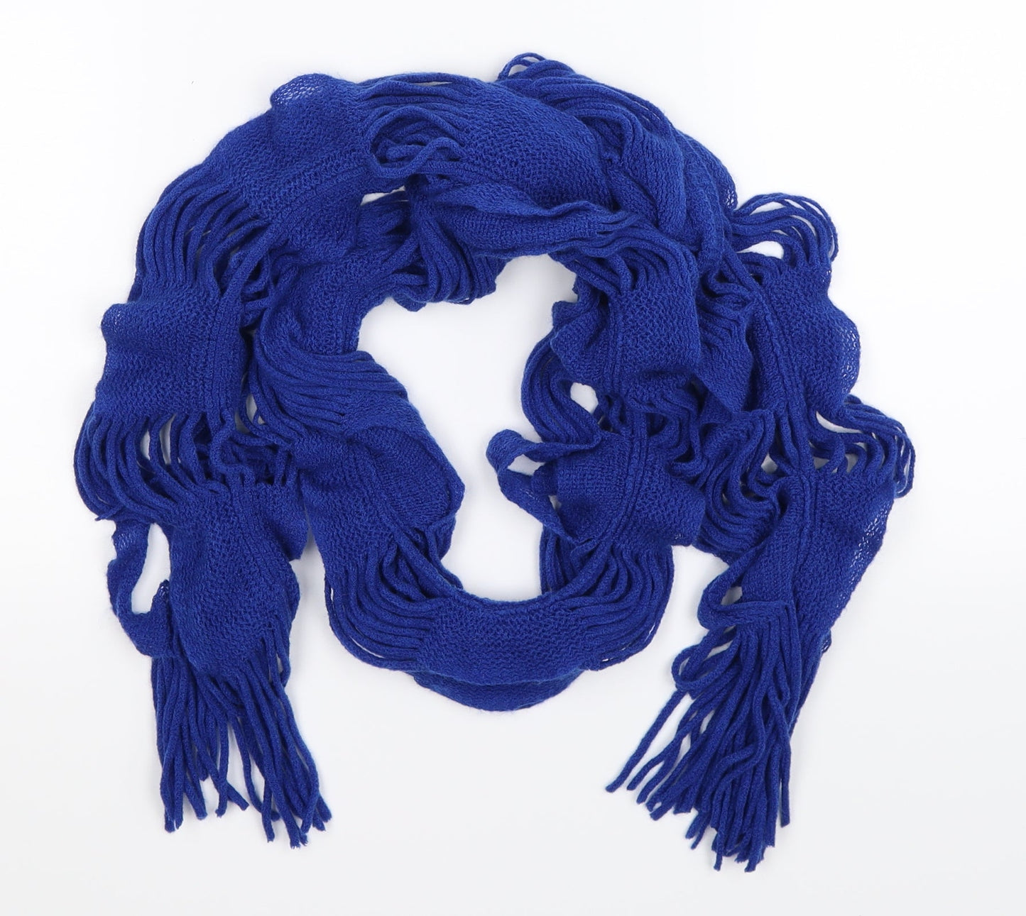 Preworn Womens Blue Knit Scarf