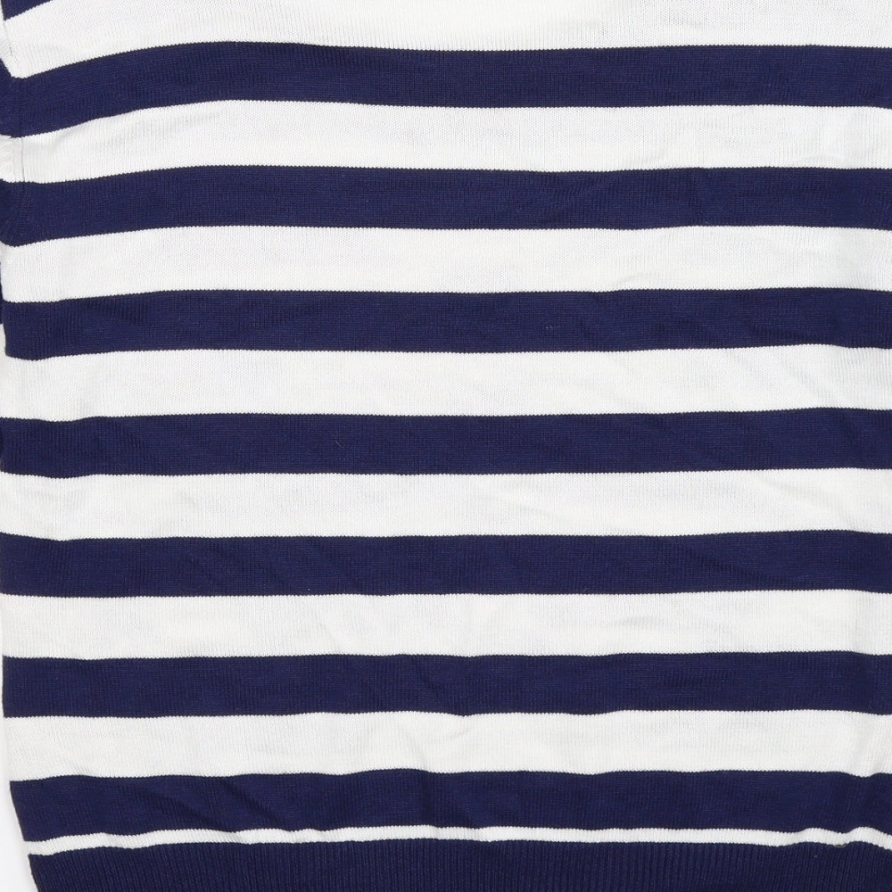 Peacocks Womens Blue Striped Knit Pullover Jumper Size 10