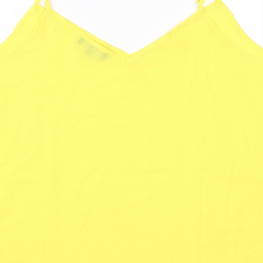 Studio Womens Yellow Chiffon Camisole Blouse Size 18