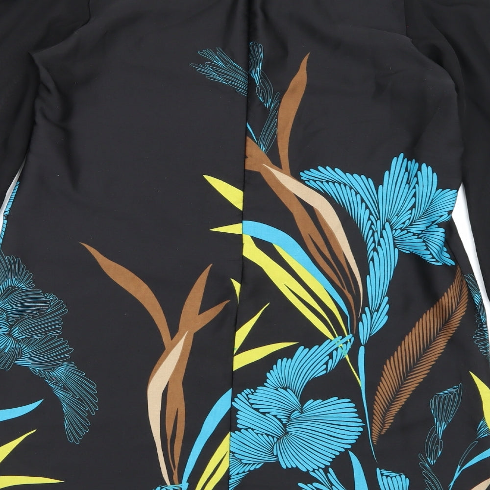 Star Womens Black Floral A-Line Size 12