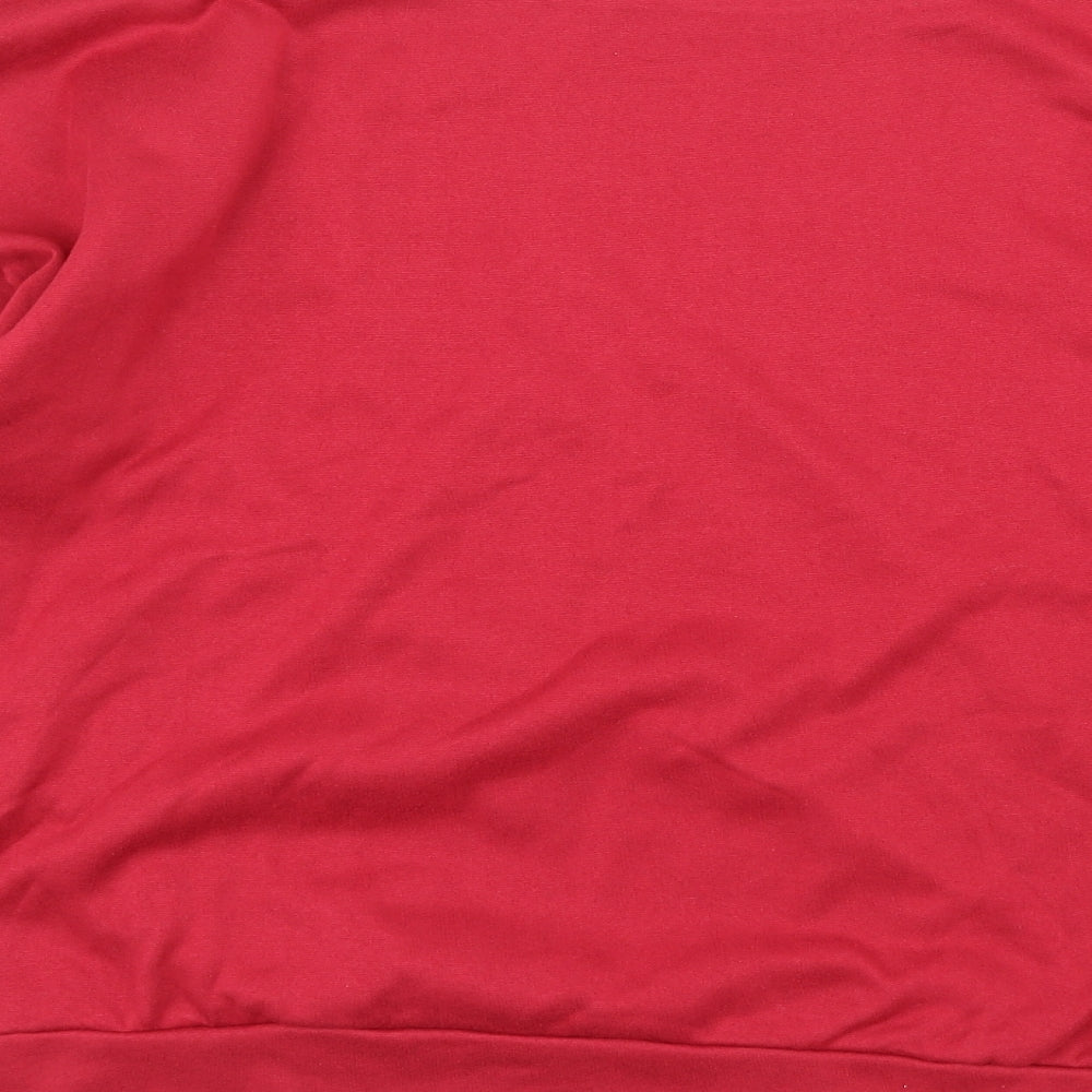 Preworn Womens Red Jersey Pullover Sweatshirt Size L