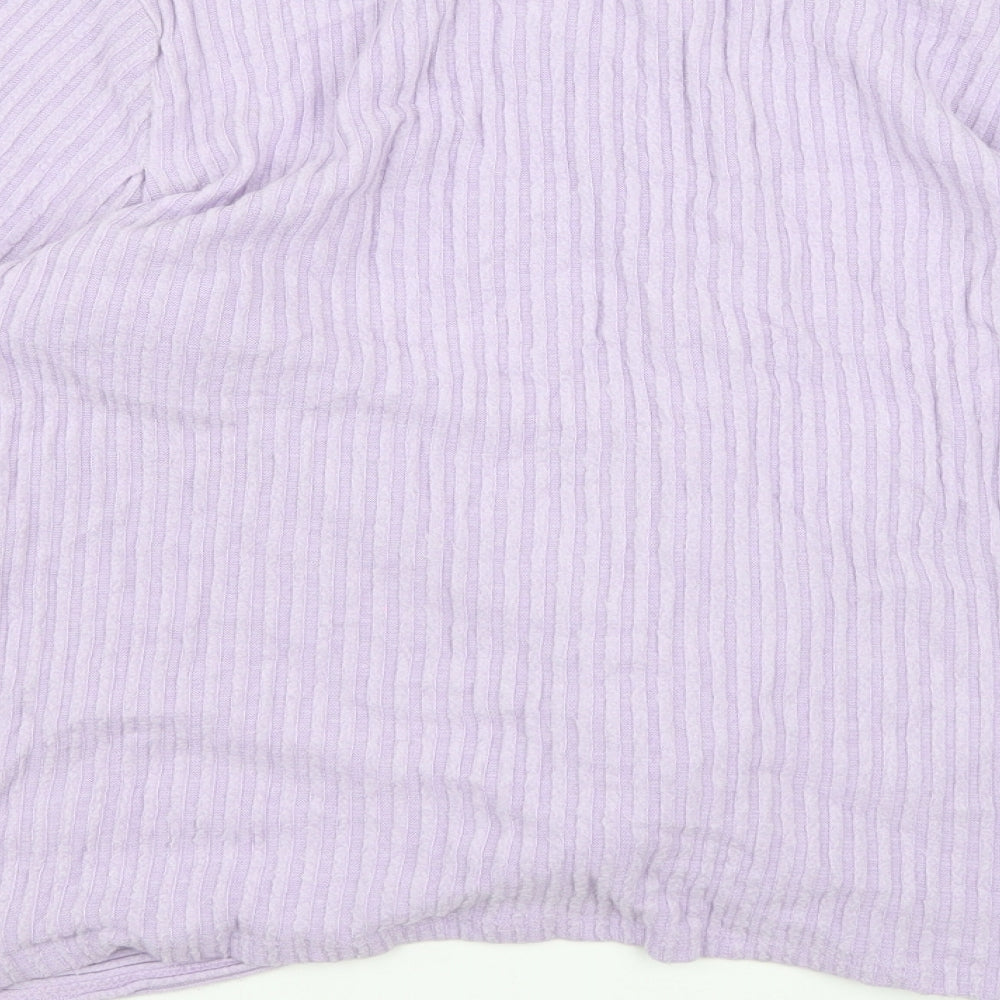New Look Womens Purple Knit Wrap Jumper Size 12
