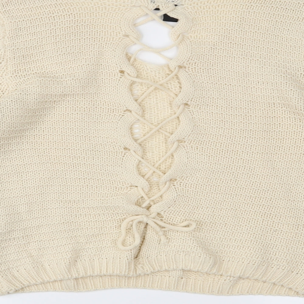 Izabel London Womens White Pullover Jumper Size 10