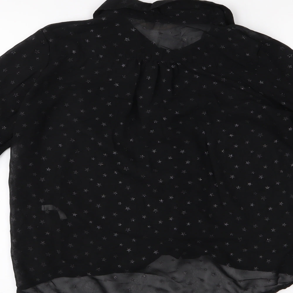 H&M Girls Black Basic Button-Up Size 12 Years