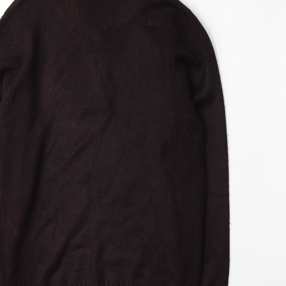 George Mens Red Knit Henley Jumper Size S