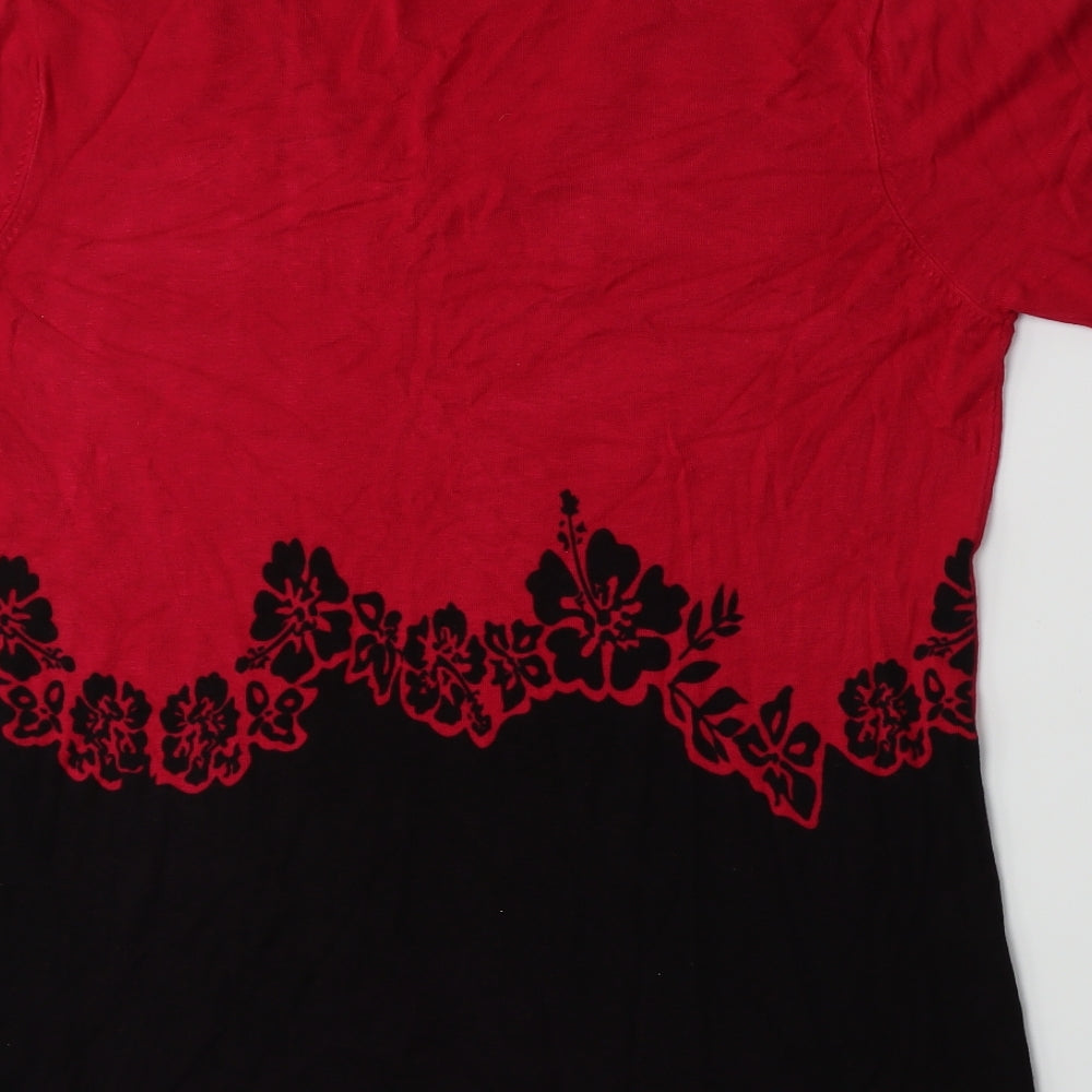 Sky Designs Womens Pink Floral Basic T-Shirt Size 8