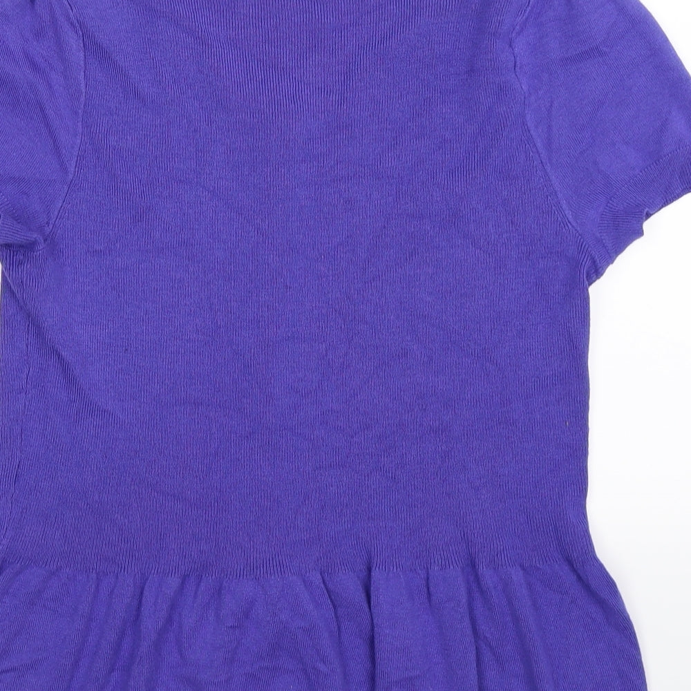 Marks & Spencer Womens Purple Knit Cardigan Jumper Size 16