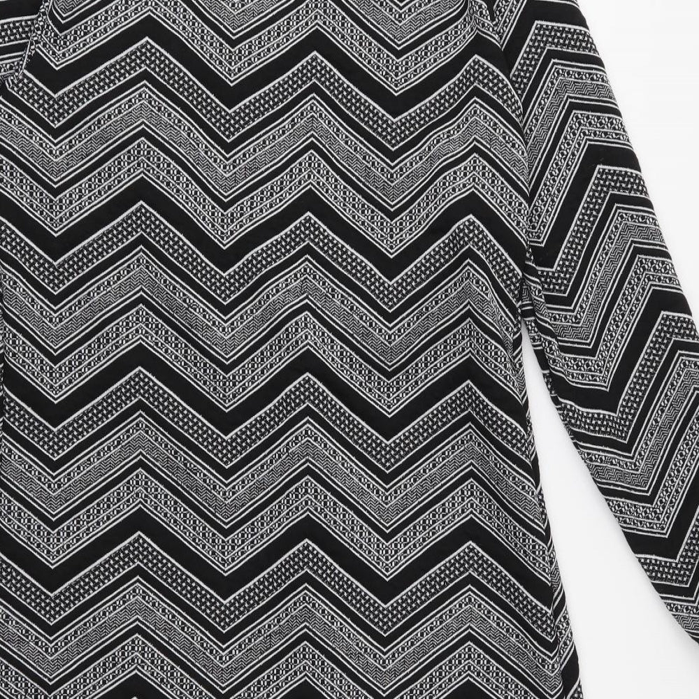 Miss Sassy Womens Black Geometric Jacket Size M