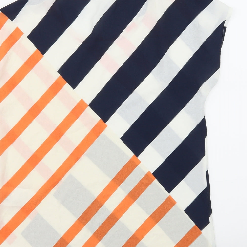 Madeline Womens Multicoloured Striped Basic Blouse Size 10