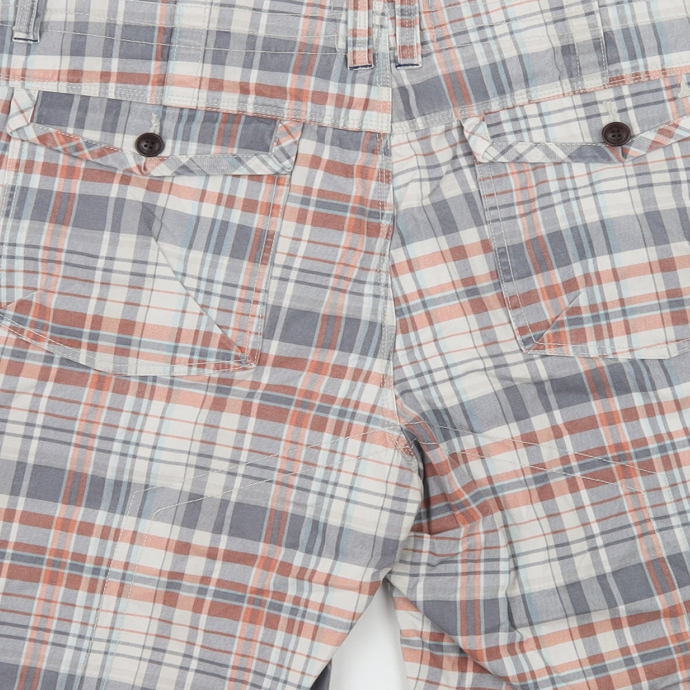 Marks and Spencer Womens Multicoloured Check Bermuda Shorts Size 42 in