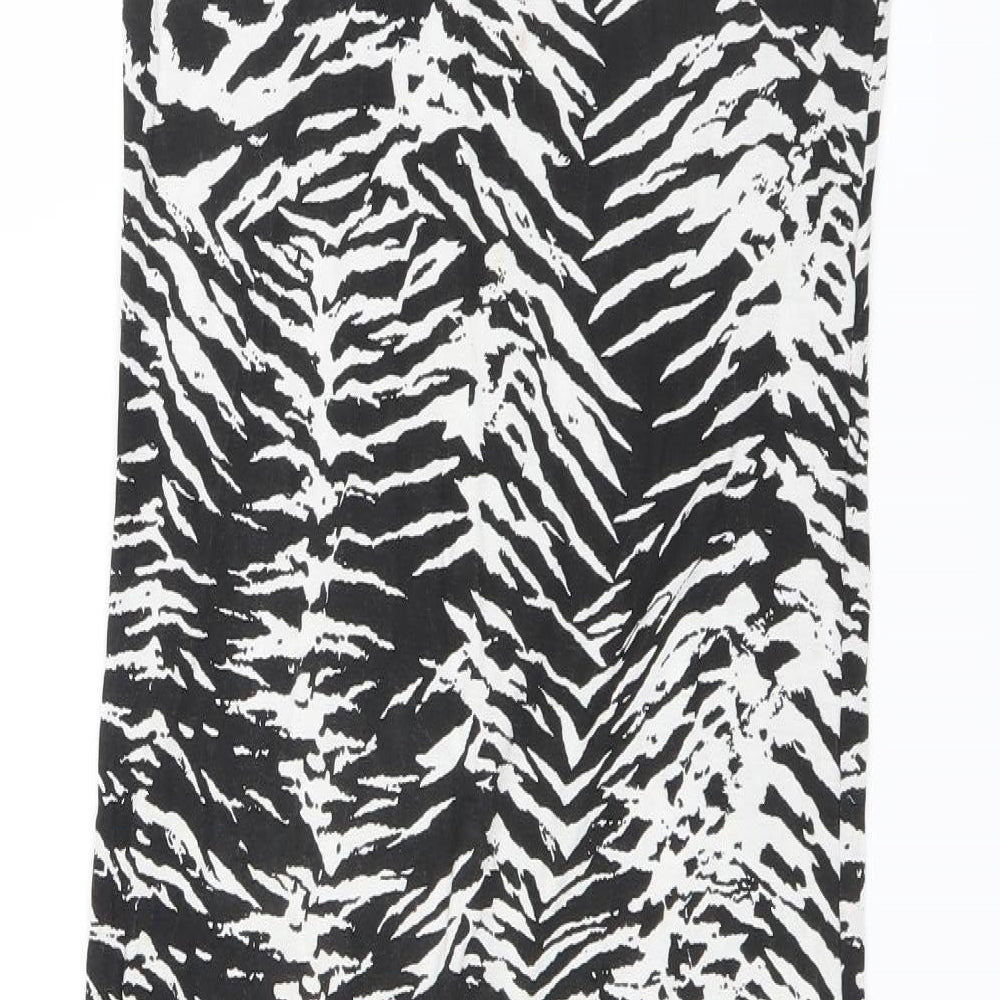 CAMEO ROSE Womens Black Animal Print T-Shirt Dress Size M