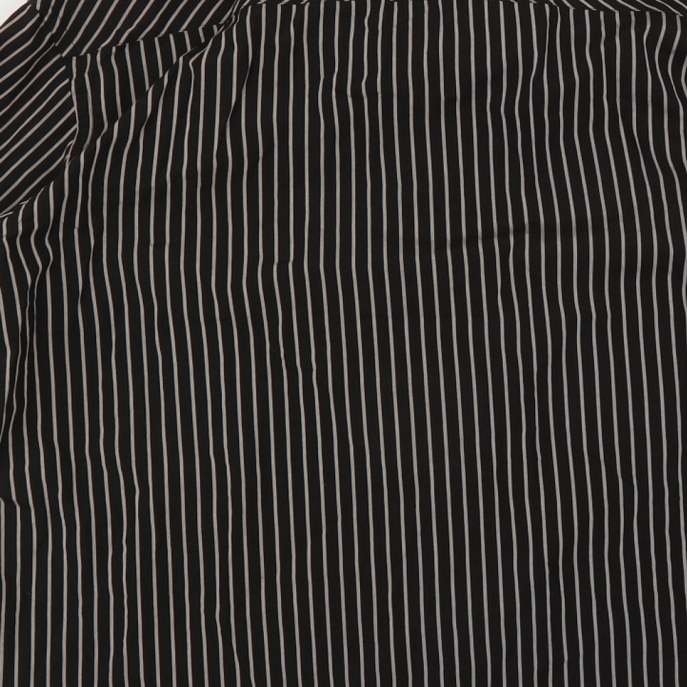 NEXT Mens Brown Striped Button-Up Size L