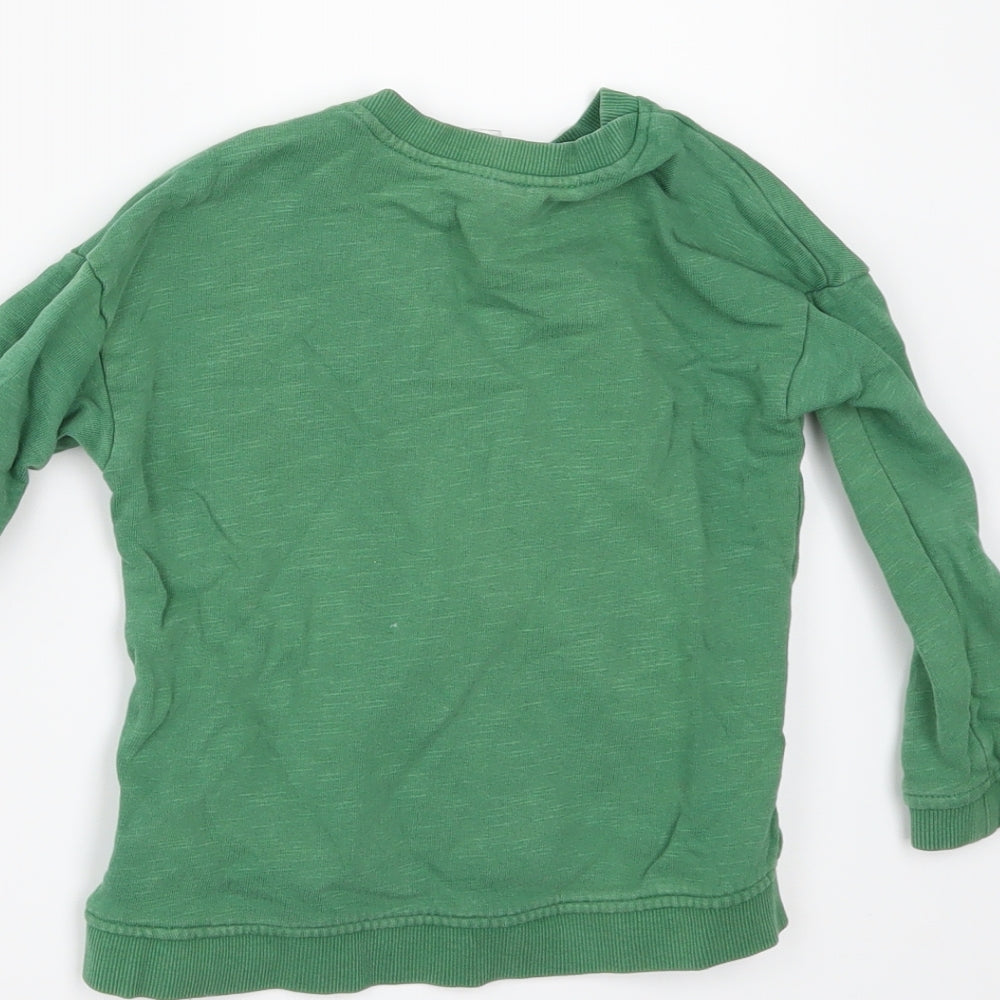 H&M Boys Green Pullover Sweatshirt Size 2-3 Years