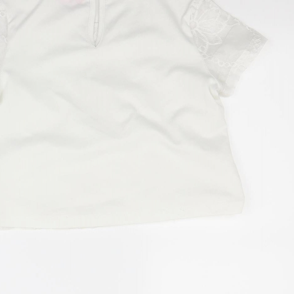 Young Dimension Girls White Basic Blouse Size 8-9 Years