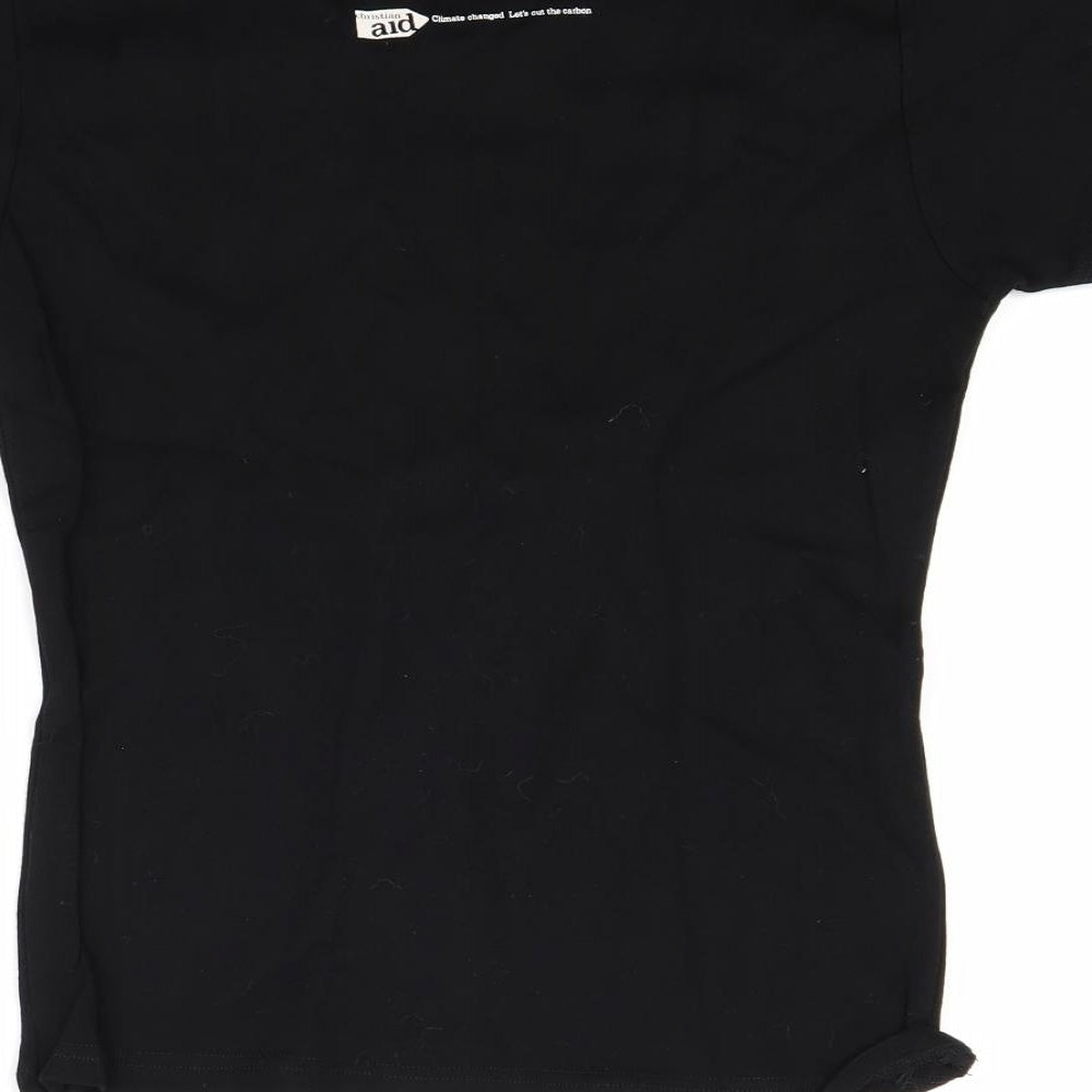 Preworn Womens Black Basic T-Shirt Size M - Cut the carbon