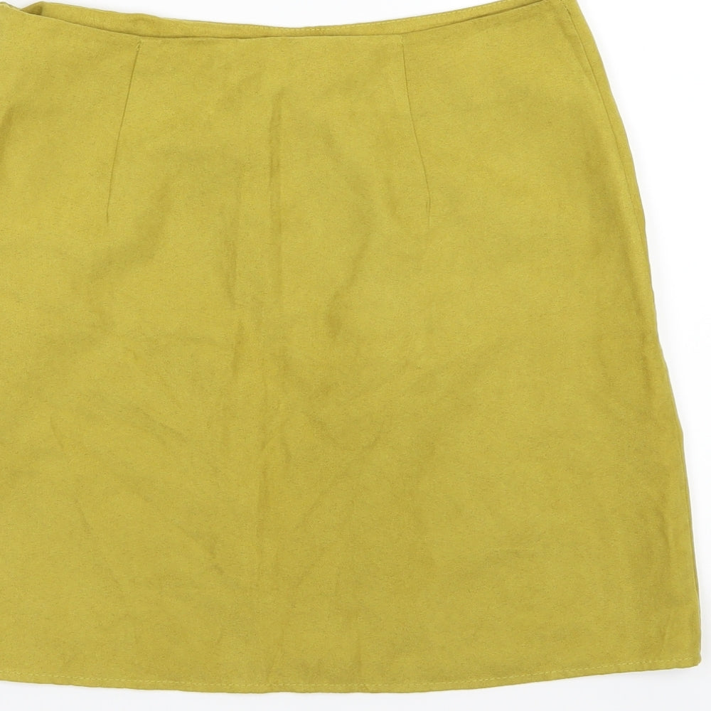 Atmosphere Womens Green Velour A-Line Skirt Size 10