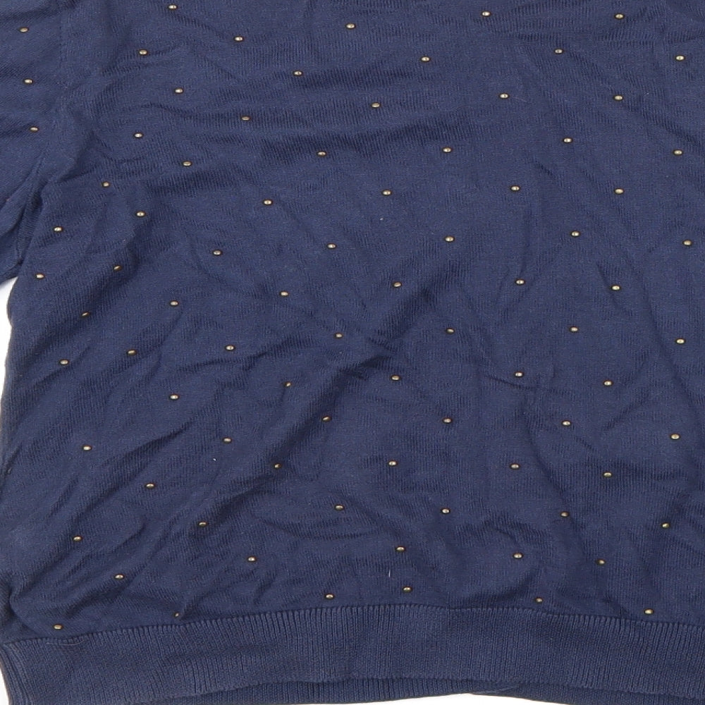 Limited Womens Blue Knit Cardigan Jumper Size 14