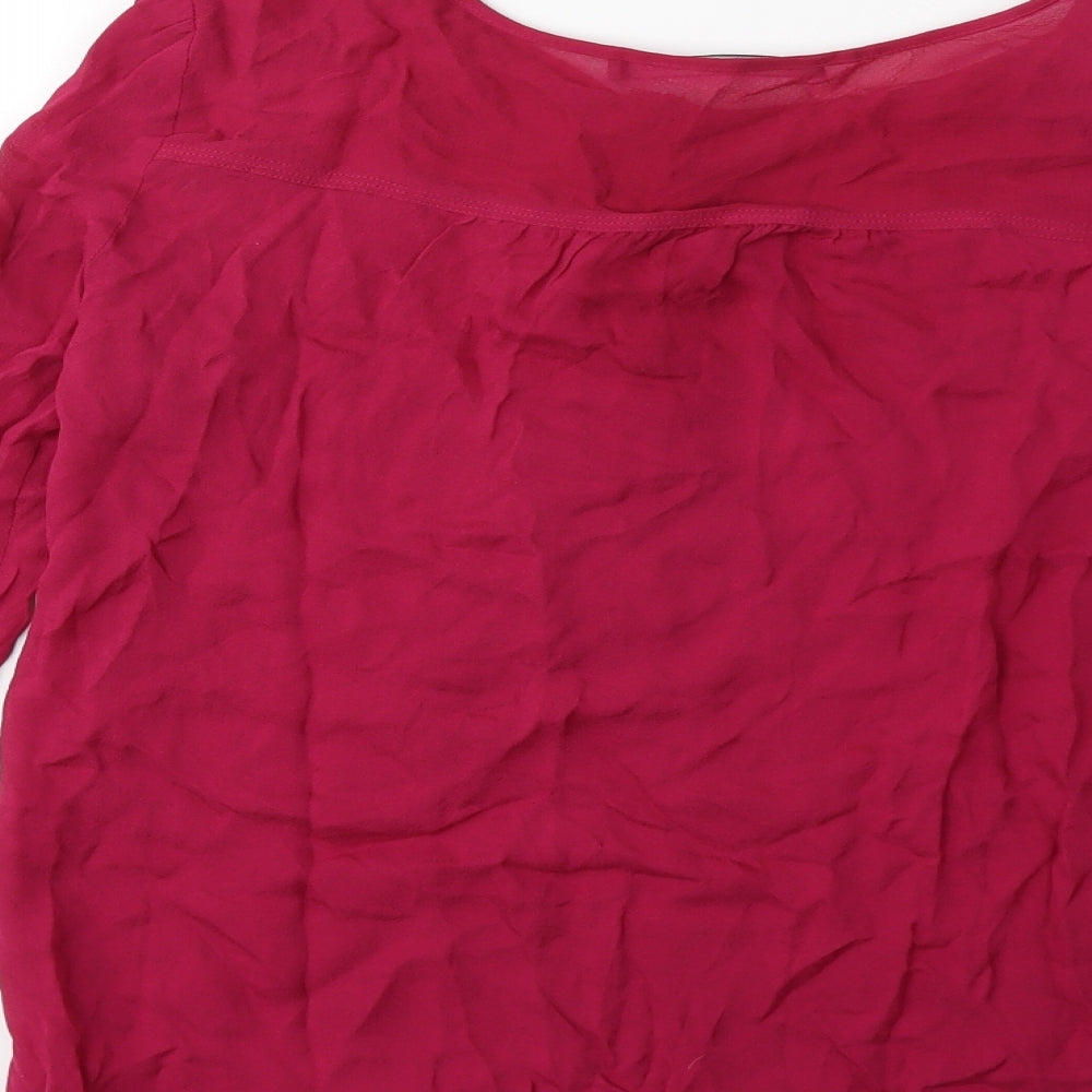 Preworn Womens Pink Basic Blouse Size 8