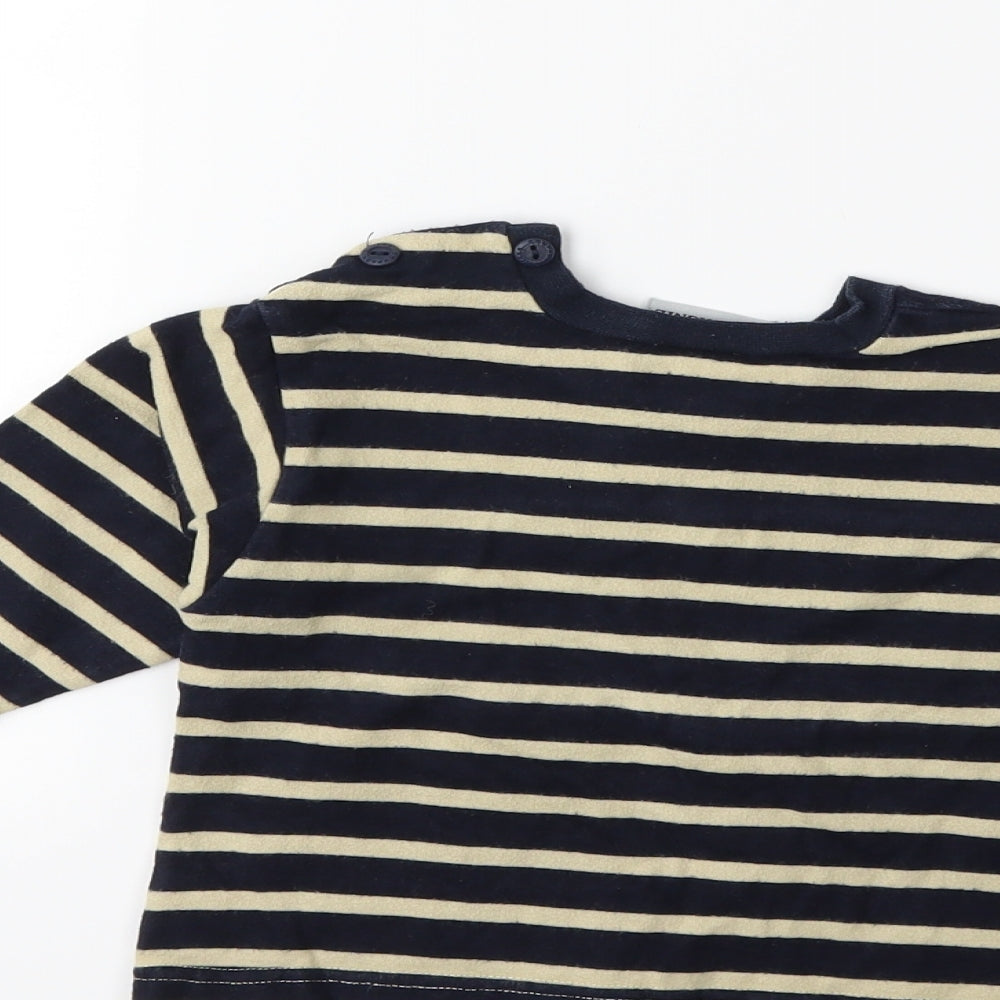 IKKS Baby Beige Striped Basic T-Shirt Size 12 Months