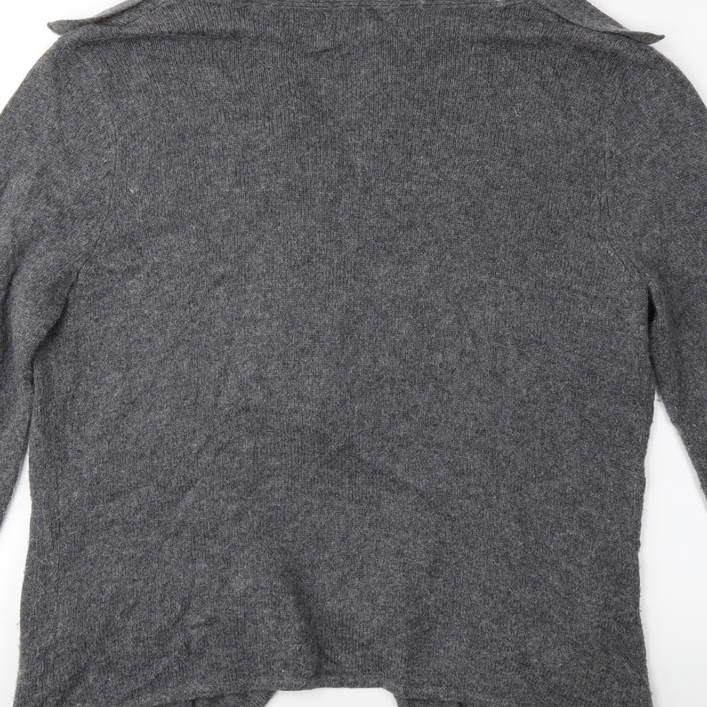 Marks and Spencer Womens Grey Knit Cardigan Jumper Size 16