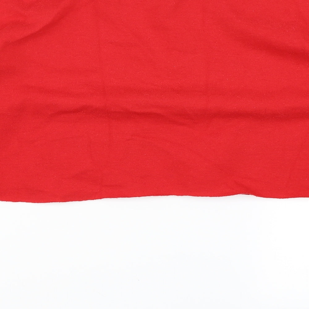 Topshop Womens Red Pullover Sweatshirt Size S - Cropped Sweatshirt