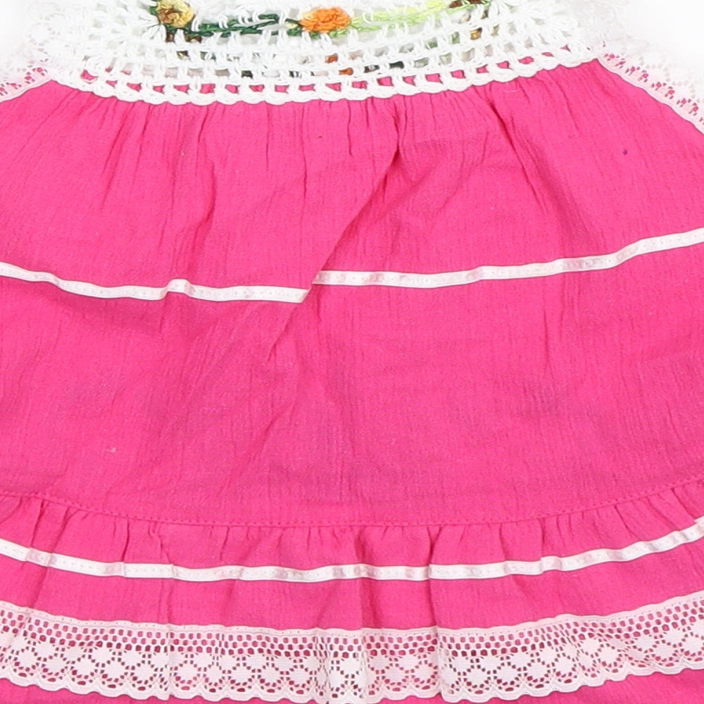 Preworn Girls Pink Fit & Flare Size 2 Years