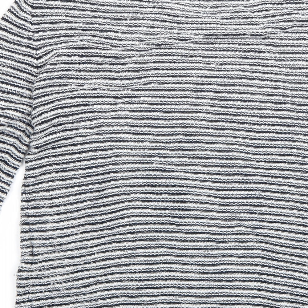 Joe Fresh Womens White Striped Cardigan Jumper Size 12