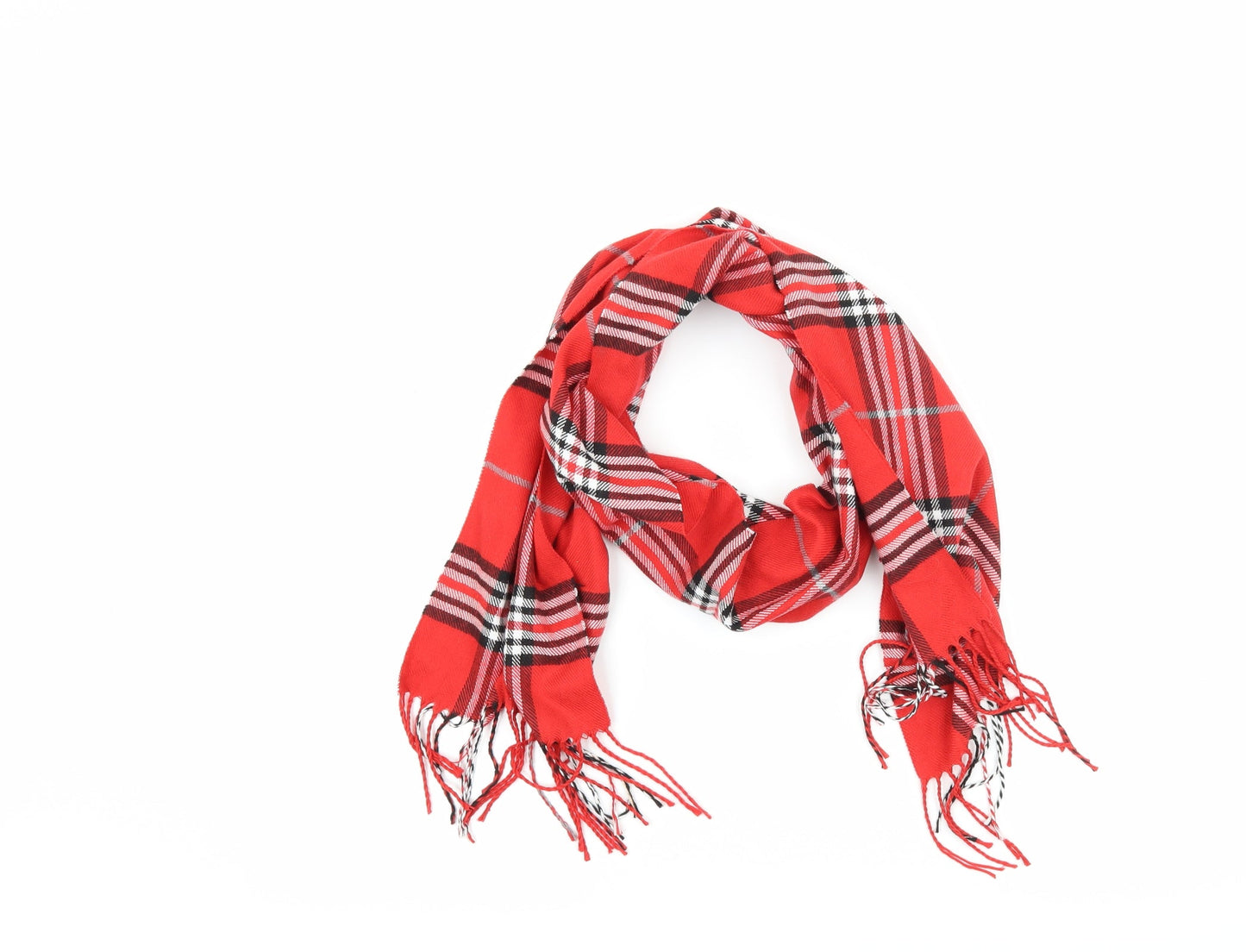 Preworn Womens Red Check Scarf