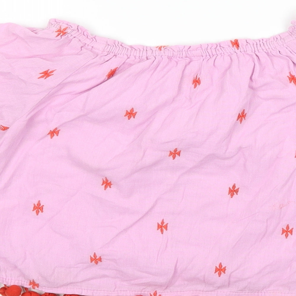 NEXT Girls Purple Polka Dot Basic T-Shirt Size 4 Years